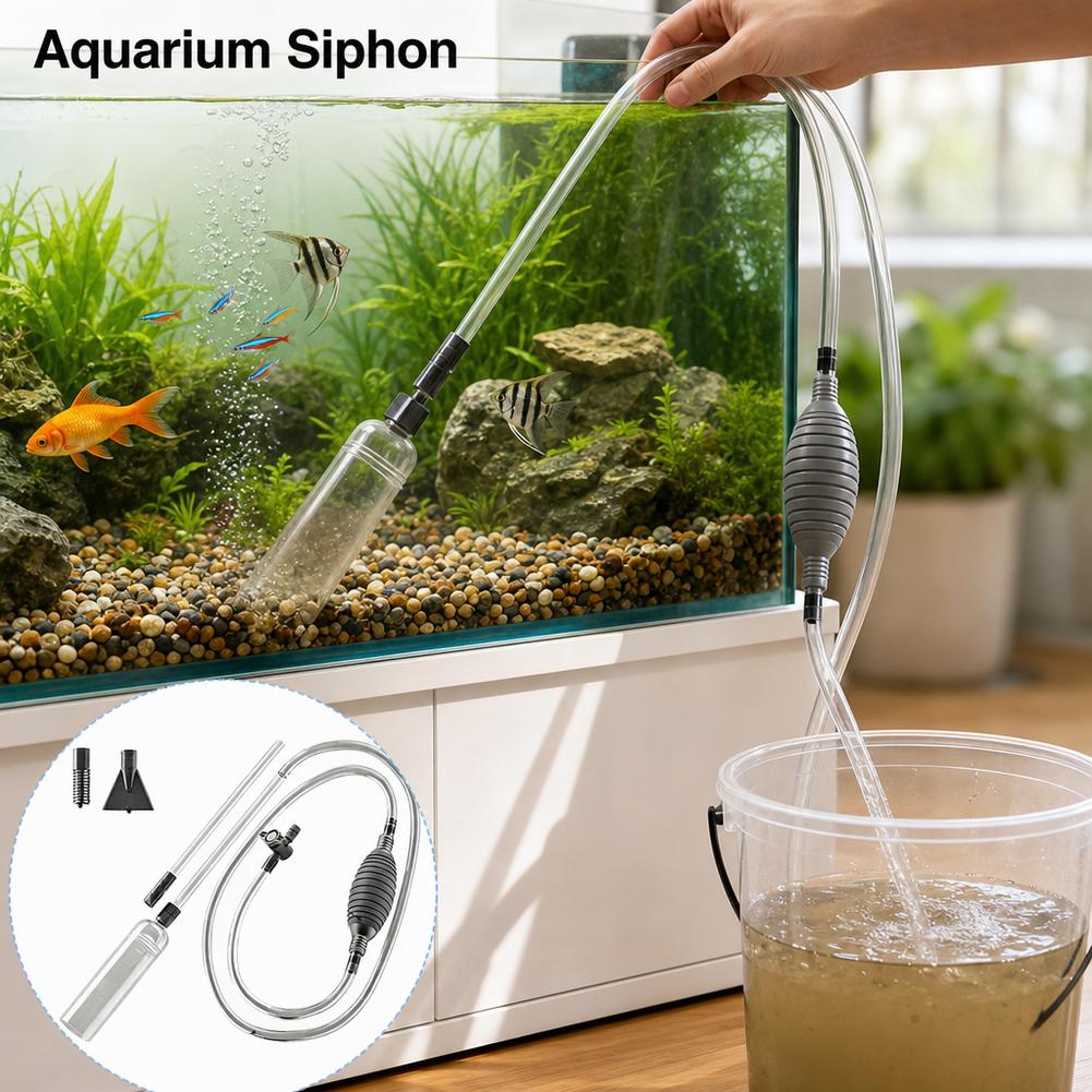 Planted Aquarium Cleaning - 수동식 어항 사이펀 물갈이 키트, 자갈