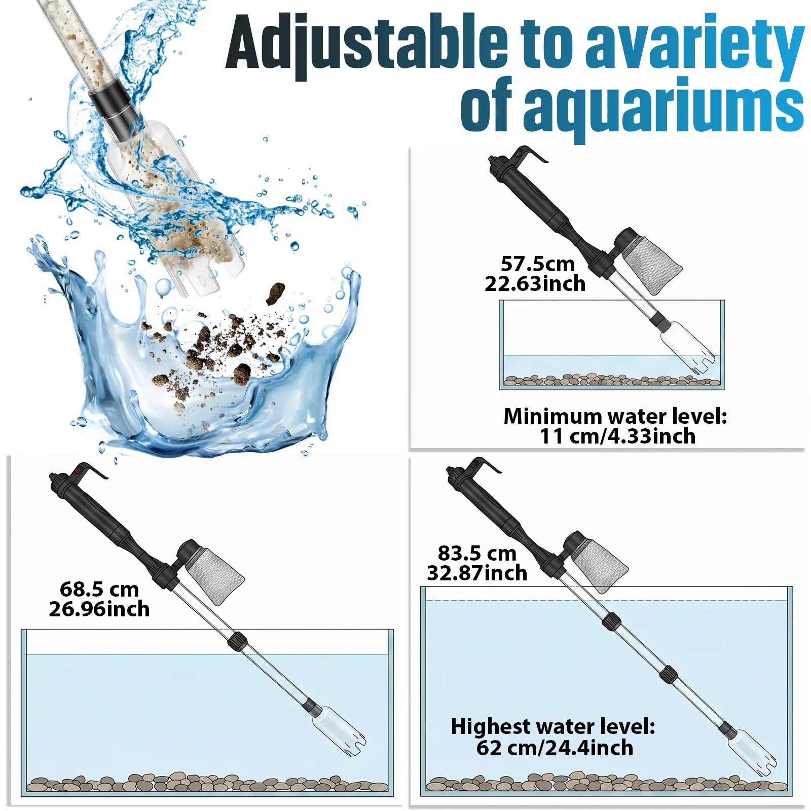 수족관 진공 자갈 청소기 3 in 1 어항 진공청소기  - Planted Aquarium Cleaning 리뷰 및 가격